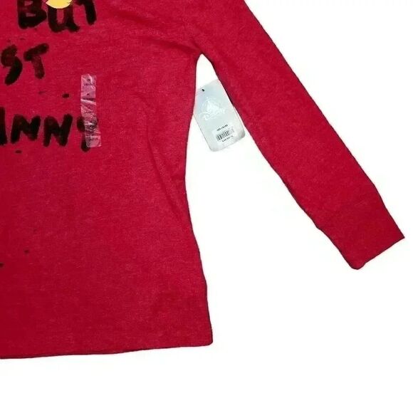 Disney Girl's Red Cotton/Poly Winnie the Pooh Hunny Crew Neck Long Sleeve T-shir - Picture 4 of 10